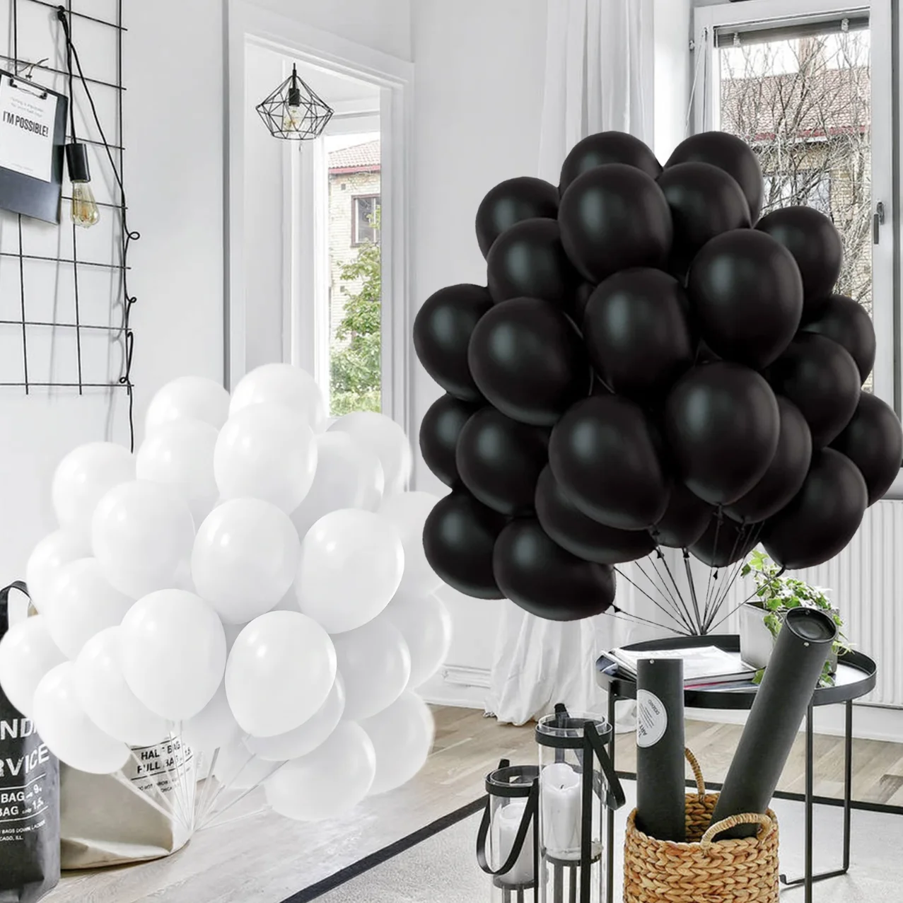 5/10/12 Inch Black White Pink Round Matte Latex Balloon Birthday Party Wedding Baby Bathing Activities Decorative Balloon