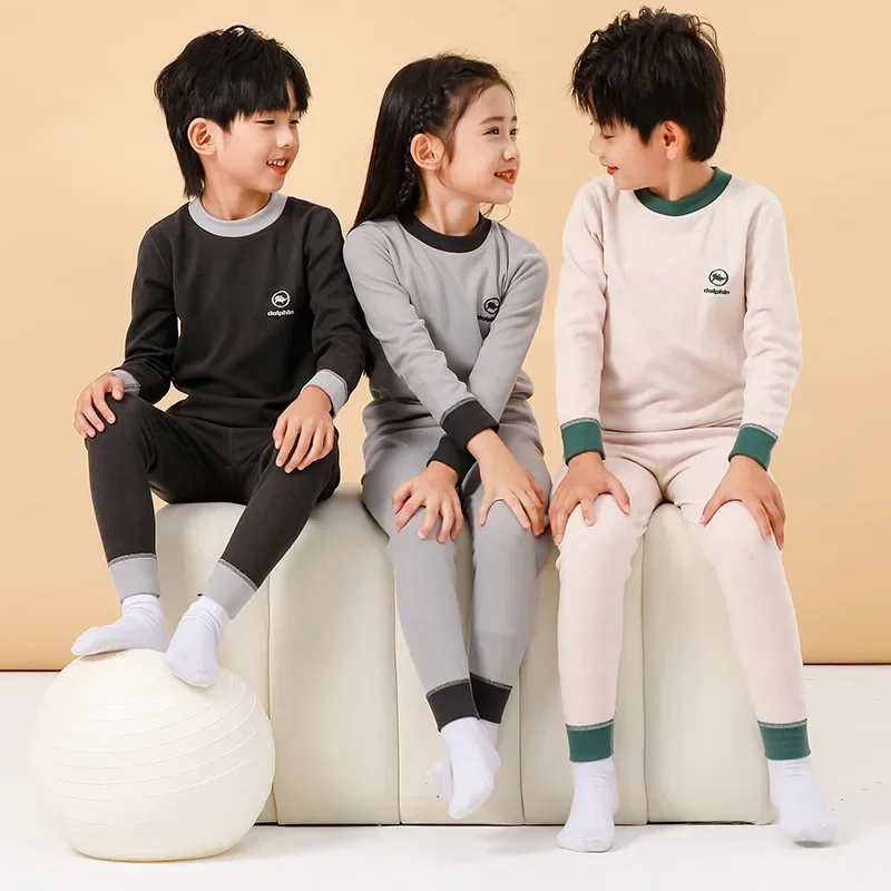 Teens Pajamas Winter Warm Thermal Underwear Big Kids Clothes Sets Children Boys Sleepwear Pajamas For Girls 8 10 12 14 16 Years