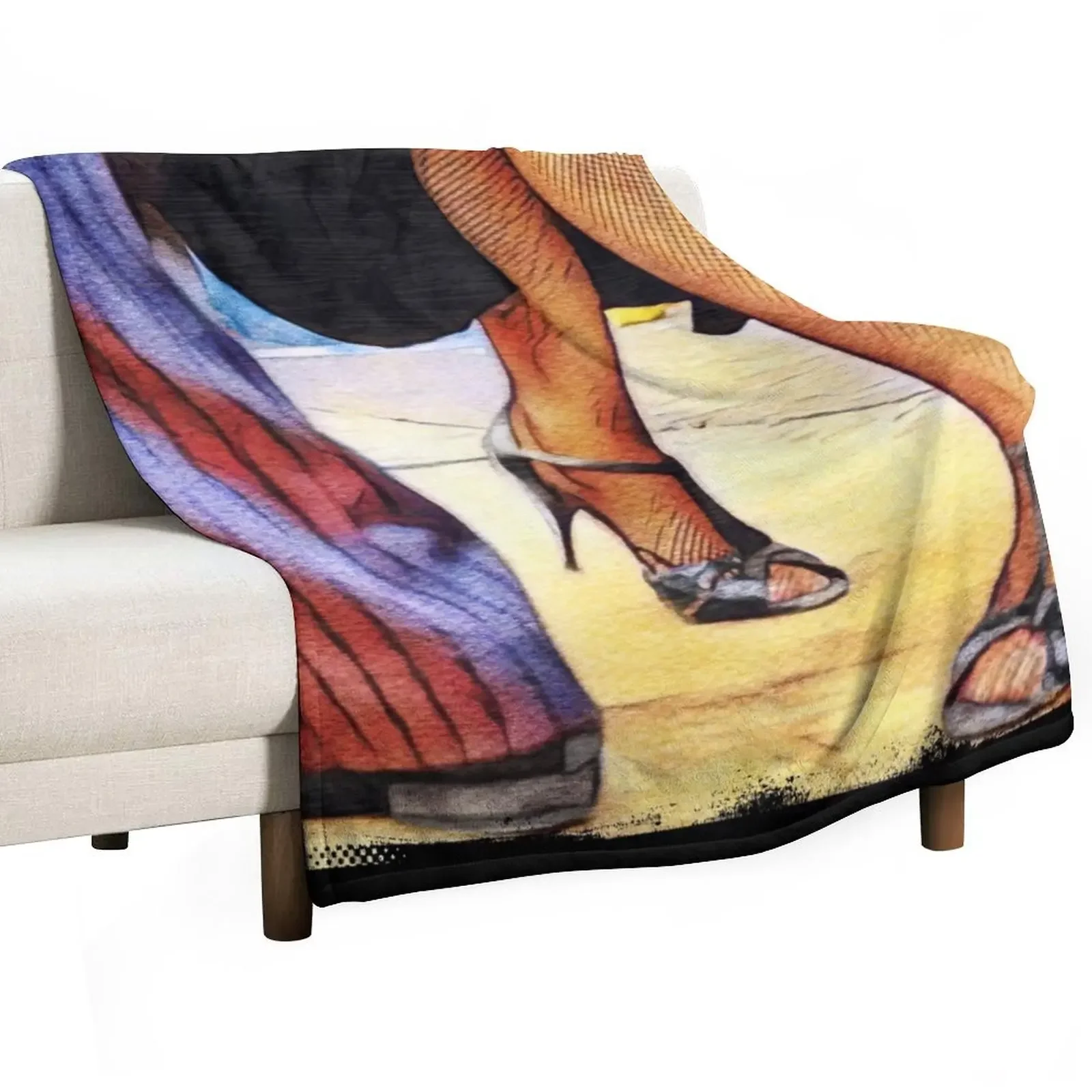 Buenos Aires Street Tango on Sandy Floor Throw Blanket For Decorative Sofa Custom Designers Blankets