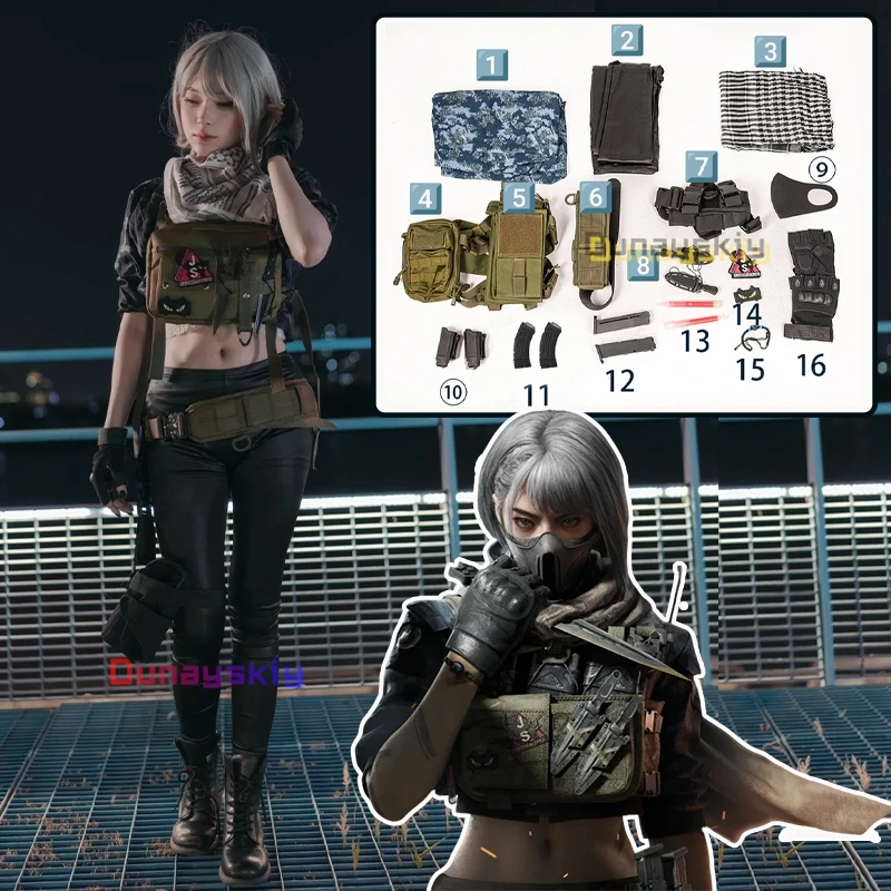 

Игра Delta Force Mai Xiaowen Косплей Костюм Спецназ Тактика Subdue Унисекс Наряд Хакер Коготь Ролевая игра Парик Обувные костюмы