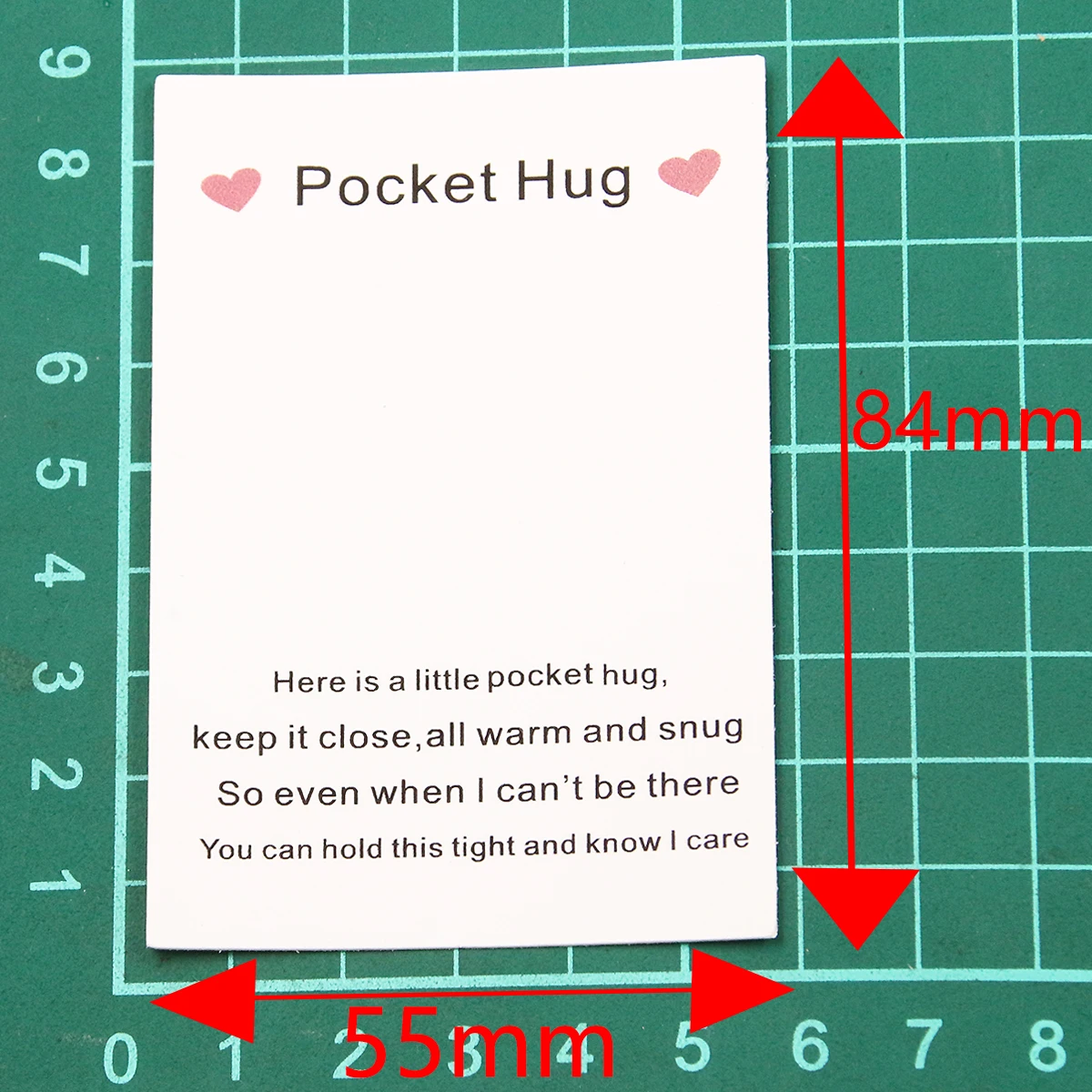 10Pcs 55x84MM Pocket Hug Heart Hug Token Gift Souvenir Hot Heart Valentines Day Family Love Wedding Party Easter Card