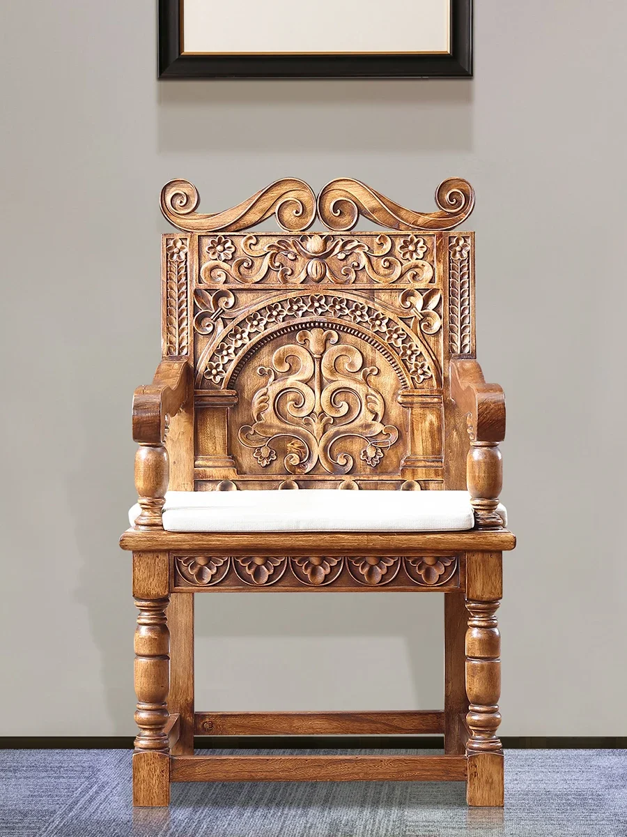 

Chinese Southeast Asian Style Stool Backrest Chair Furniture Dining Chair