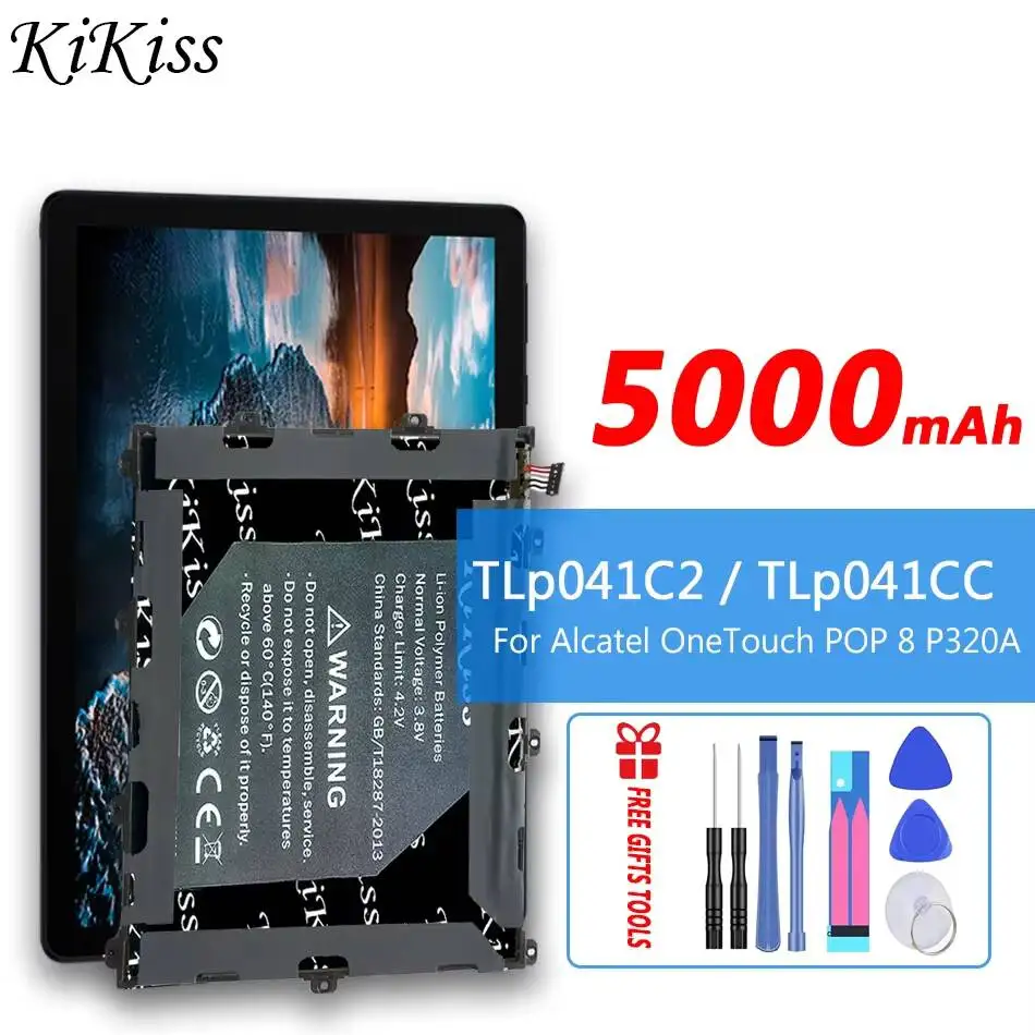 

Premium Replacement For Alcatel One Touch Pop 8 P321 P320 P320A P320X TLp041C2 TLp041CC Tablet Battery 5000mAh