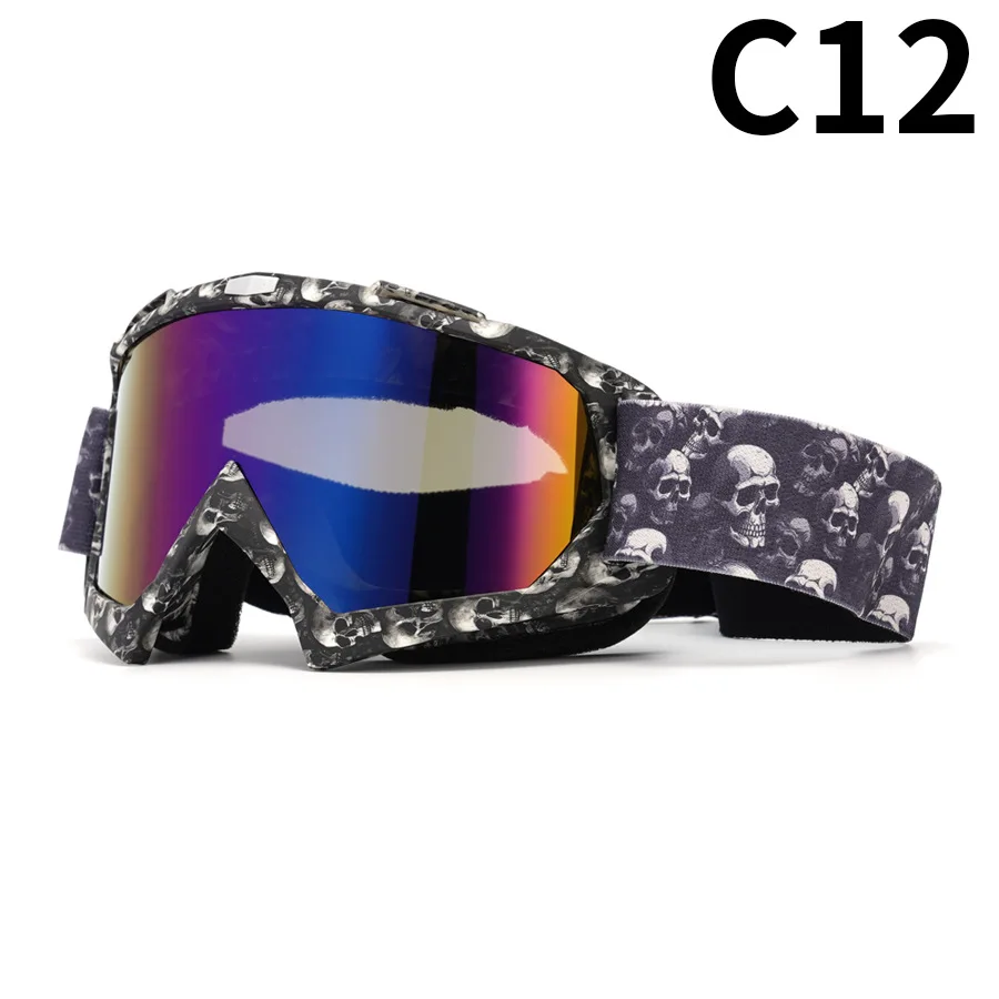 Unisex Water Transfer Printing Off-Road Motorcycle Goggles, Outdoor Riding Windproof Goggles, Multifunctional Ski Sports Glasses 4