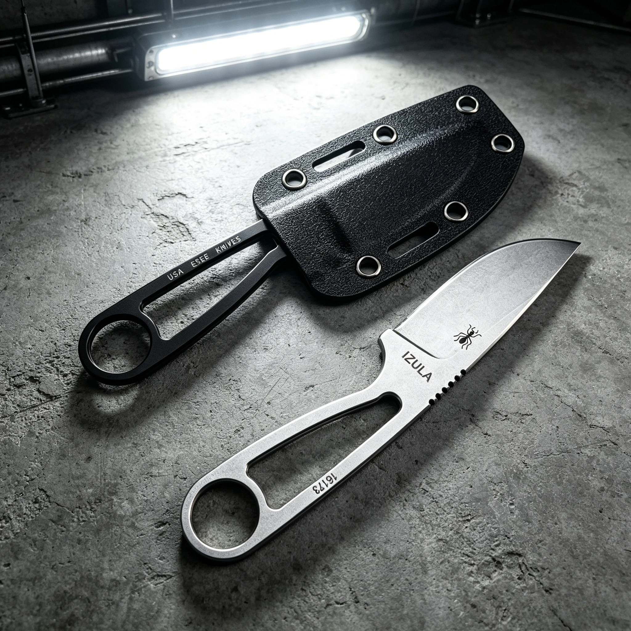 Outdoor-Messer mit feststehender Klinge – Vollständig aus 8Cr13MoV-Stahl gefertigt – Ideal für Wanderungen und Camping-Arbeiten, inklusive Scheide – Detail 5