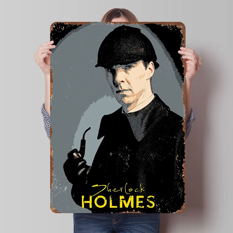 Sherlock Blechposter Individuelle Wandkunst Vintage Metallschilder Retro Blechplakette für Heimdekoration Gamer-Dekoration Gaming Wand-Deko
