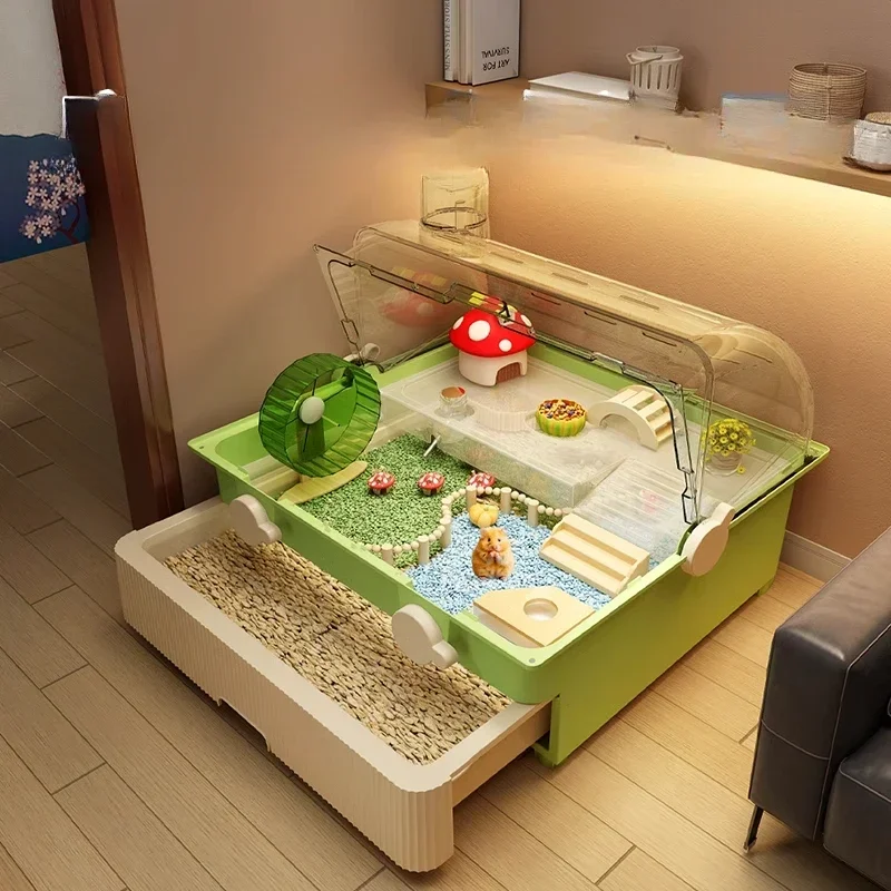 Hamster cage special oversized luxury villa winter anti-prison escape double-layer transparent basic cage feeding box