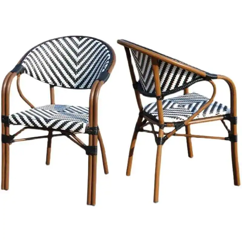 

Outdoor Rattan Style 3-Piece Set All-Weather Table Chairs for Coffee Shop Balcony and Patio Lounge