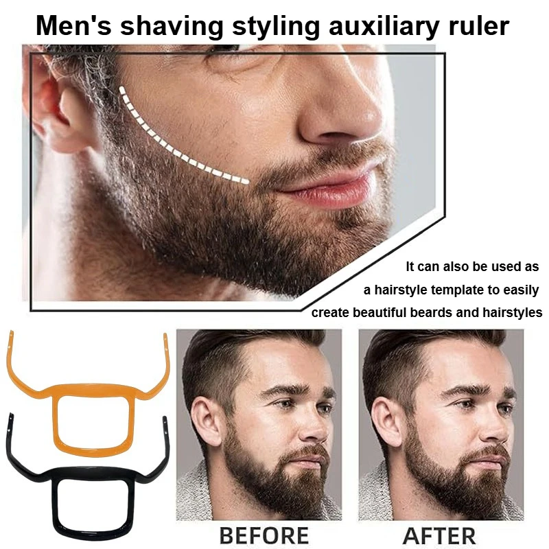 

Home portable shaving styling template assistant,men's beard shaping plastic ruler,multi-purpose beard trimming and shaping tool