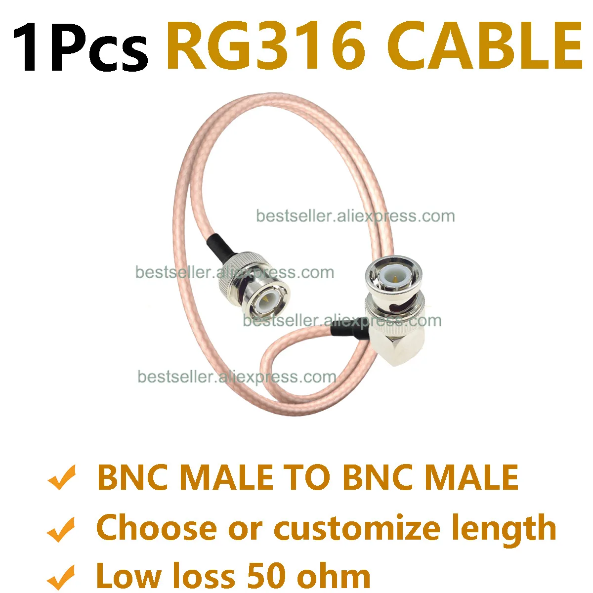 1Pcs RG316 Bnc Male… - image