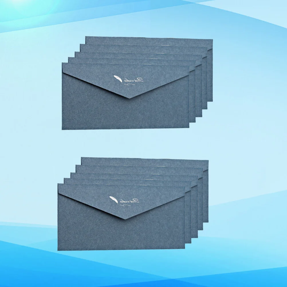 

10pcs Retro Gilding Envelope Classic Blank Party Paper Envelopes For Wedding Graduation Birthday Navy Design Luxury