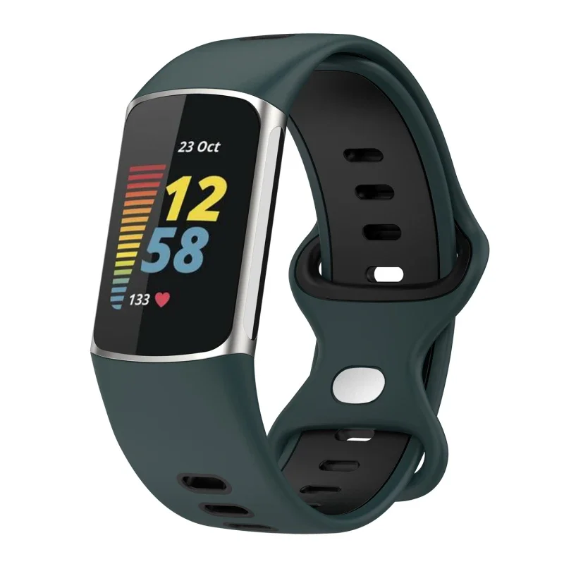 Silicone Strap For Fitbit Charge 5 6 Band Adjustable Replacement Bracelet For Fitbit Charge 6 5 Sports Fitness Smart Watch Belt - view 5