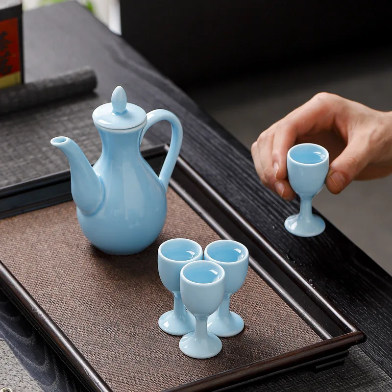 premium-ceramic-chinese-wine-utensil-set-with-gift-box-warm-wine-pot-goblet-glasses-separator-multi-function-condiment-bottle