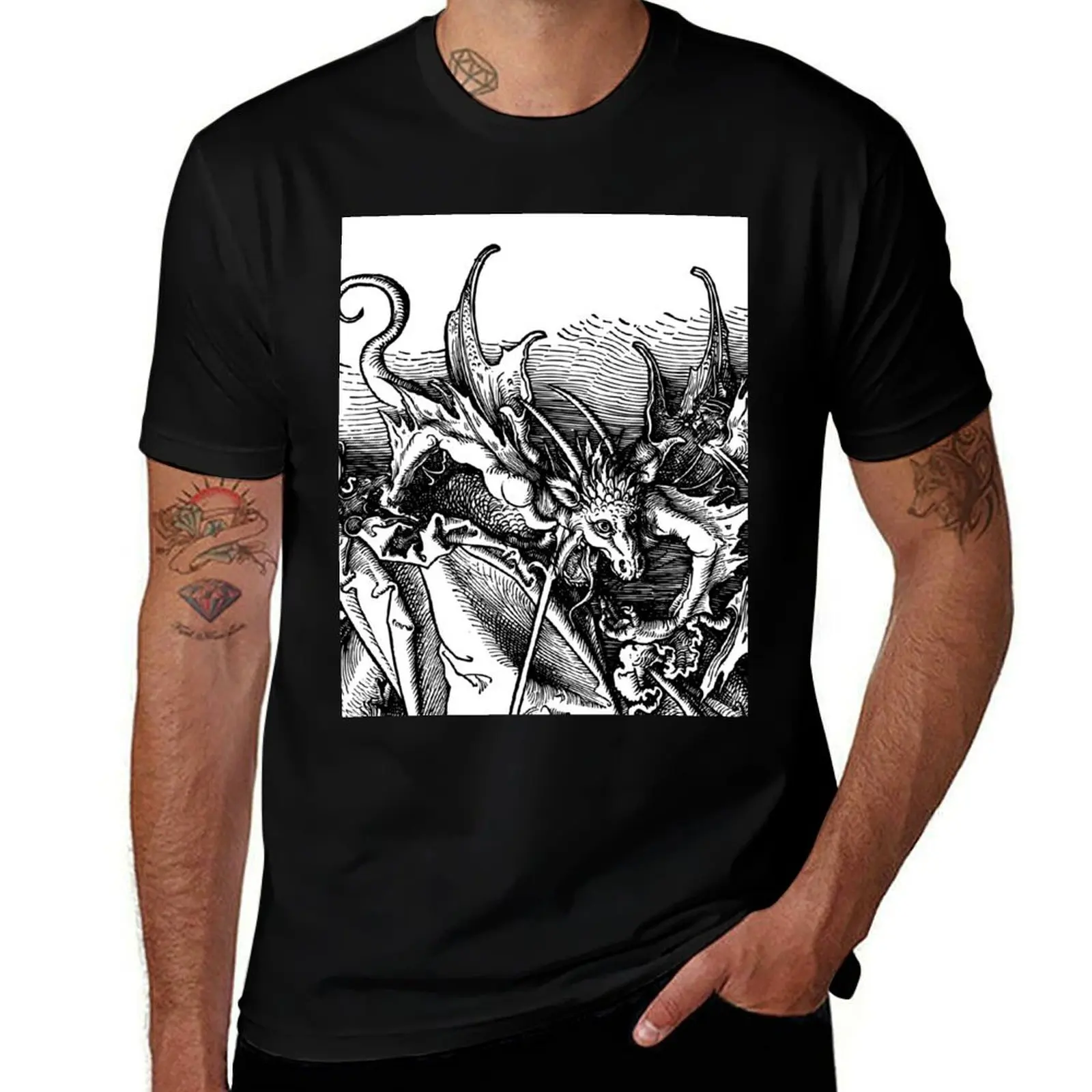 Medieval demon T-Shirt Minimalist Casual Short Sleeve Top T-Shirt