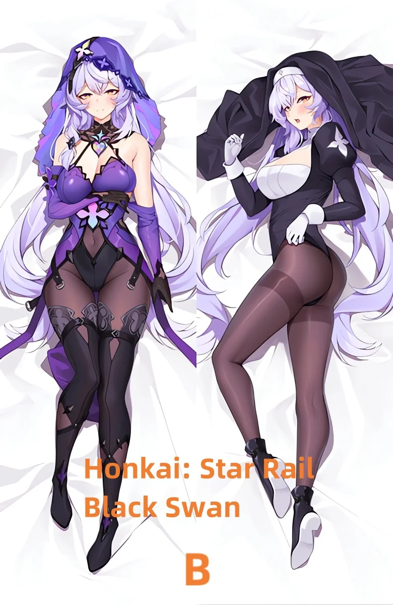 Dakimakura Anime Honkai: Star Rail Black Swan Double-sided Print Of Life-size Body Pillowcase Gifts Can be Customized