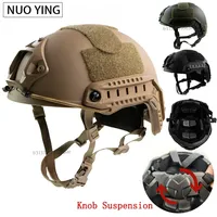 Fast Tactical Helmet Adjustable knob Thicken ABS Outdoor Air Gun Shooting CS Protective Equipment Suitable Head Size 55-60cm