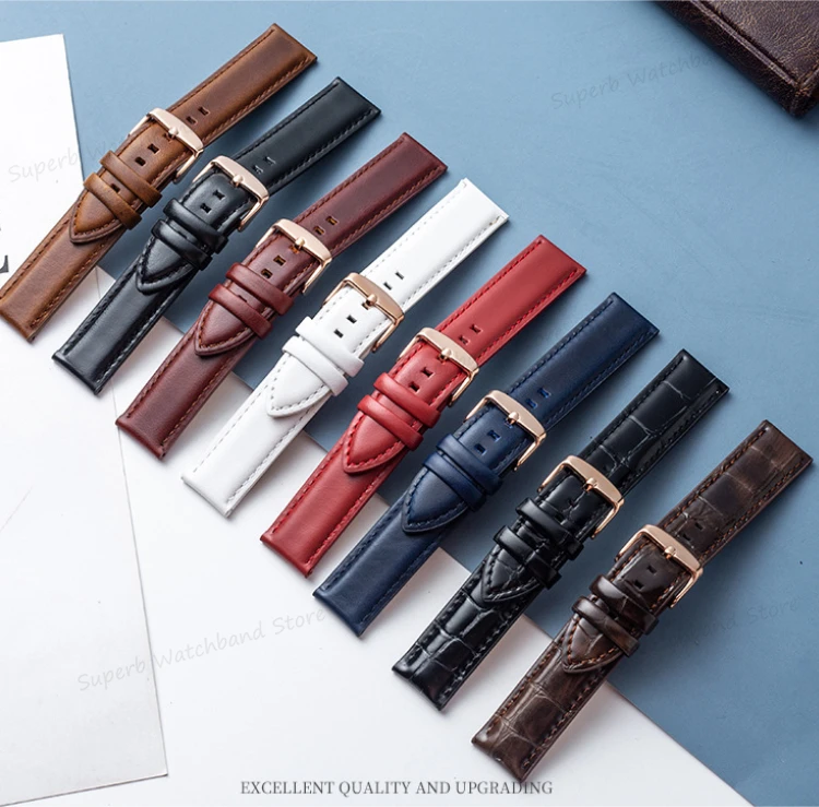 Dw دانيال ولينغتون حزام ساعة ، مصنوع من جلد البقر الناعم ، جلد طبيعي ، مقاوم للماء ، للرجال والنساء ، 14 مللي متر ، 16 مللي متر ، 18 مللي متر ، 20 مللي متر