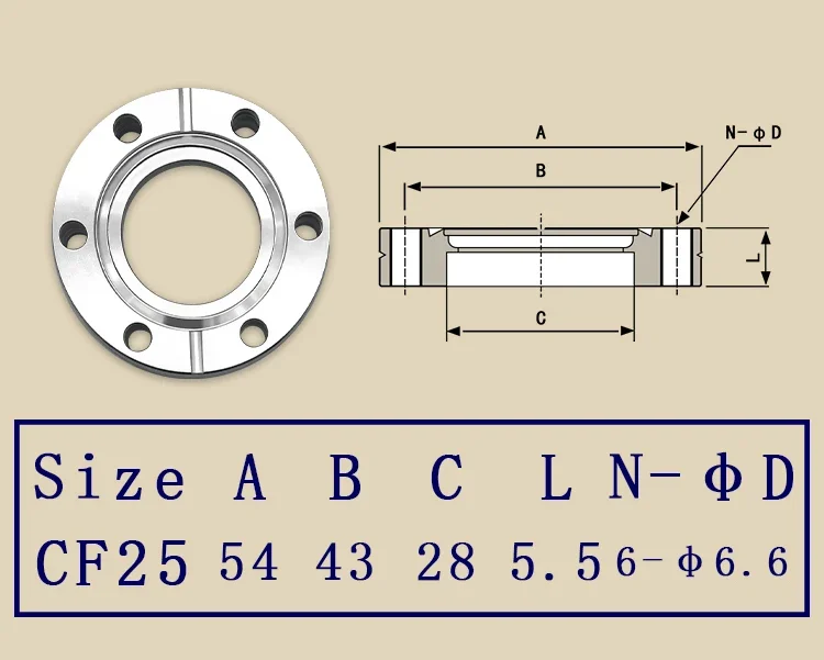 Flangia della lama di saldatura interna ad alto vuoto CF in acciaio inossidabile 304 16 raccordi per tubi 25 accessori 35 looper 50 fissaggio 63 bulloni 1