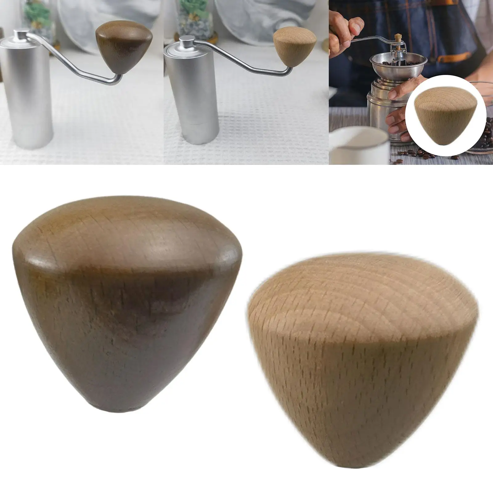 Manopola di ricambio per manopola a manovella professionale portatile con manico in legno per macinacaffè manuale per ristorante, ufficio, caffè, campeggio, Bar