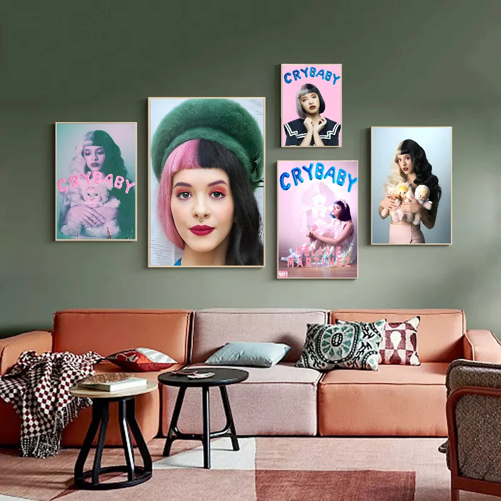 Melanie Martinez Singer Crybaby Music Album Self-adhesive Art Poster Decoracion Painting Wall Art White Kraft Paper Home Decor