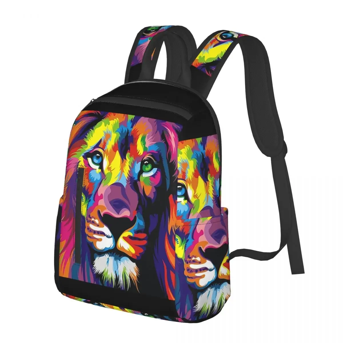 

Banksy Rainbow Lion Graffiti Pop Art Painting Student Backpack School Bag for Men Women Fashion Bookbag Shoulder Bags