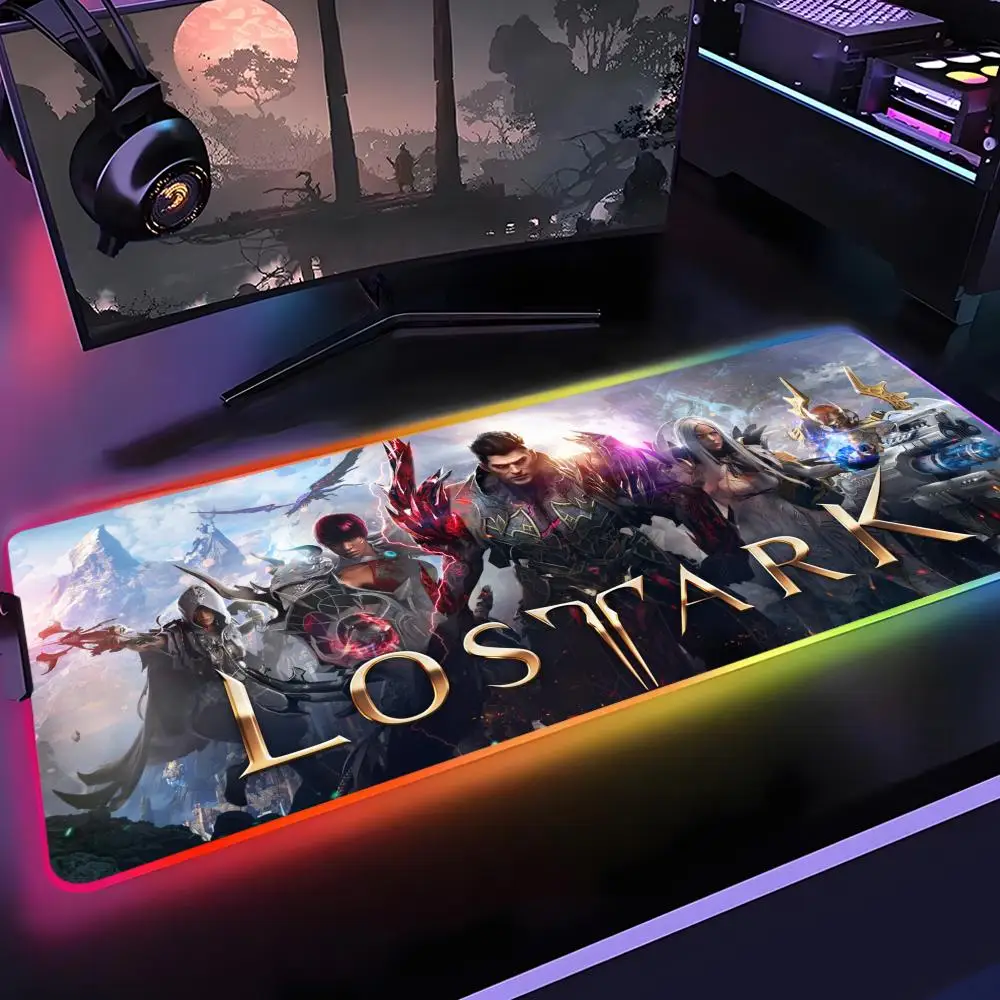 

LOST ARK Mouse Pad Gamer Rgb Desk Mat Back Light Led Mousepad Setup Gaming Accessories Deskmat Big Mousepad Backlight