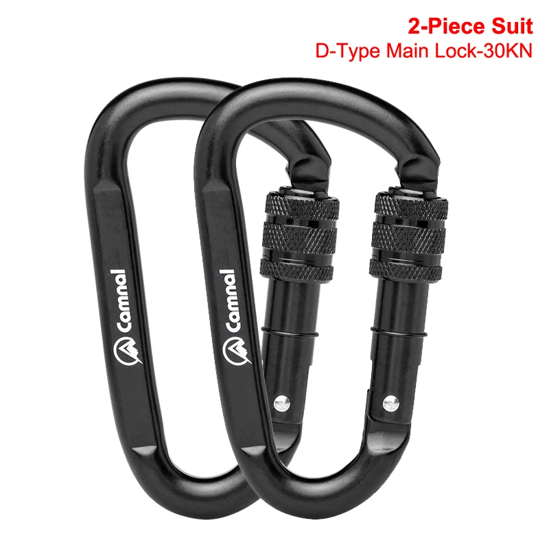2-Piece Set,Multipurpose D-Type Steel Lock 30kn, Mountaineering Buckle, Outdoor Rock Climbing, Quick Lifting Hook,P221