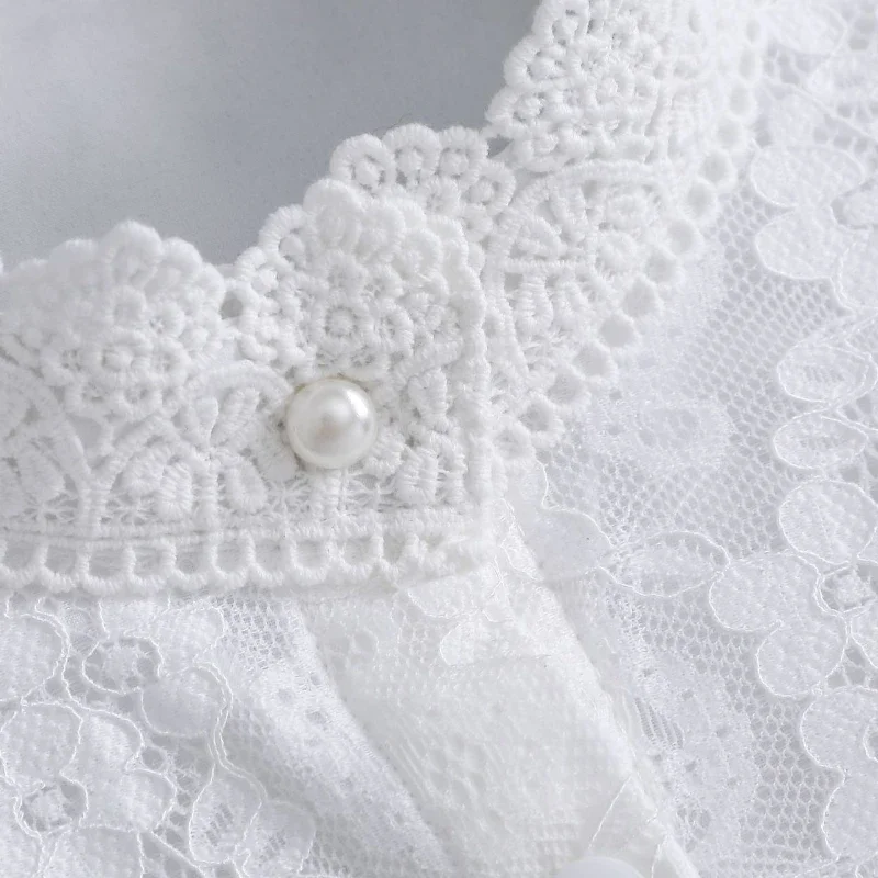 여성용 셔츠 탈부착 가능한 레이스 스탠드 페이크 칼라 액세서리 빈티지 여성용 가짜 블라우스 칼라
