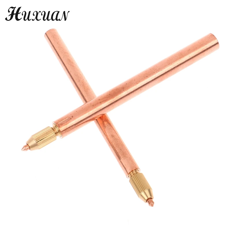 1Set Battery Spot Welding Pen Handheld Copper Belt 3mm Core DIY Point Touch Pen Thread Fixed For Battery Spot Welding Tools