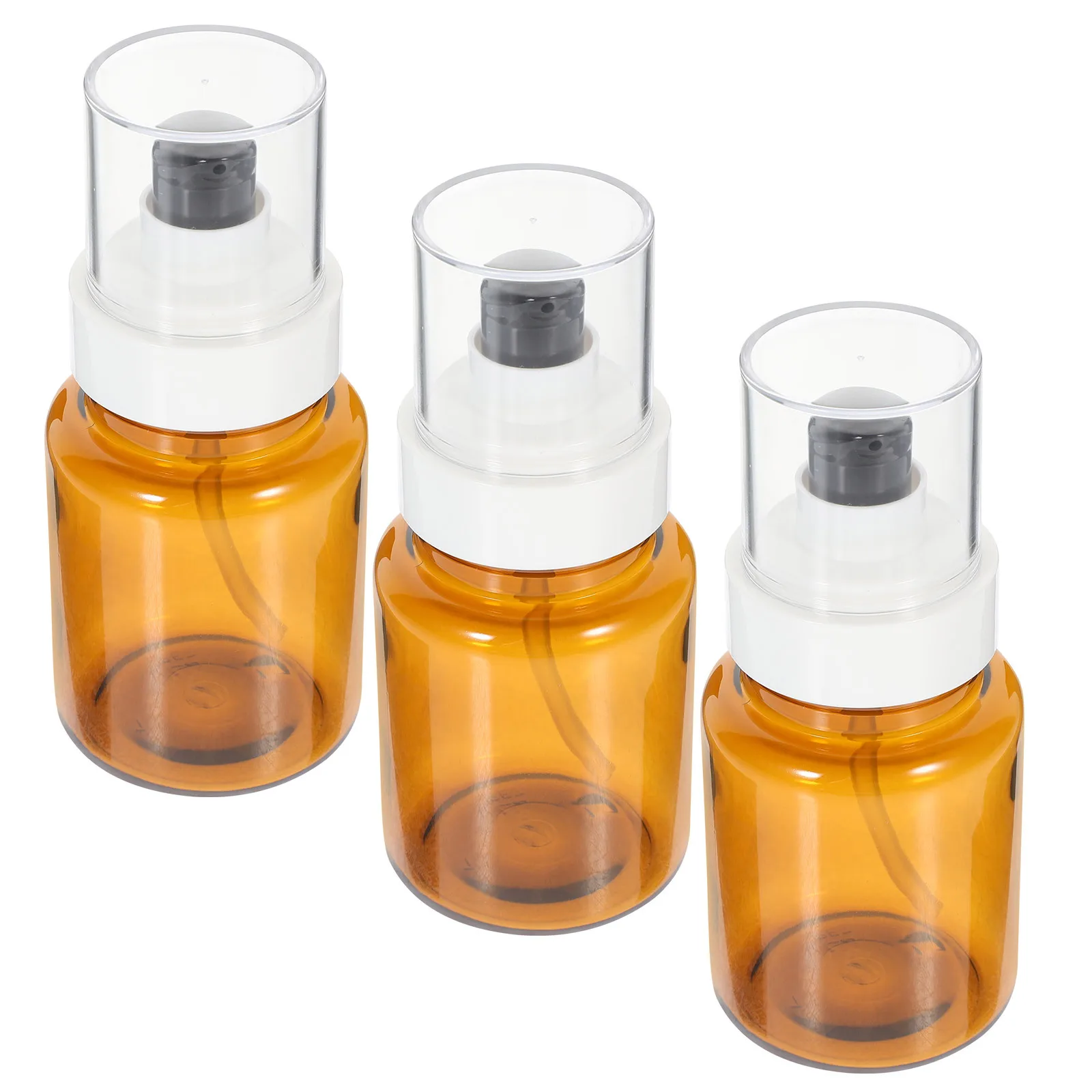 

3Pcs 100Ml Brown Empty Pump Bottles for Essential Oil Perfume Nail Oil Portable Storage Uv Protection Premium Plastic