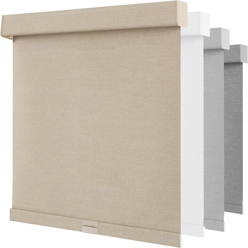 

Factory Luxurious Custom Shades100%Blackout Privacy Protection Valance Wrapped Fabric Manual Cordless Roller Blinds For Windows