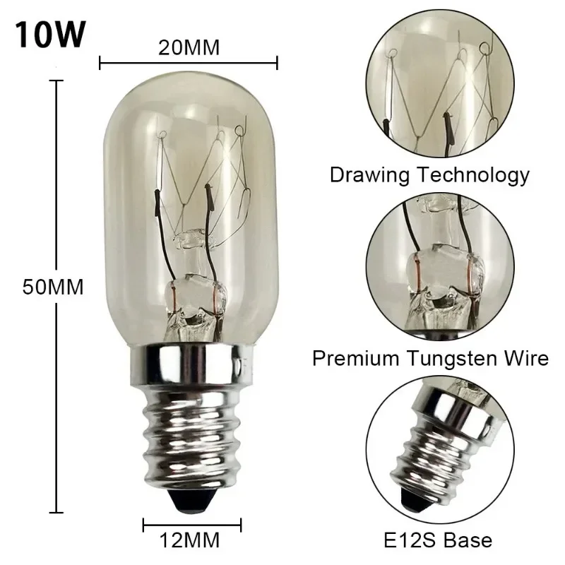 アメリカの標準冷蔵庫ライト電球、e12s小型スクリューマウス、120v、10wレンジフード冷凍庫、ミシンツール