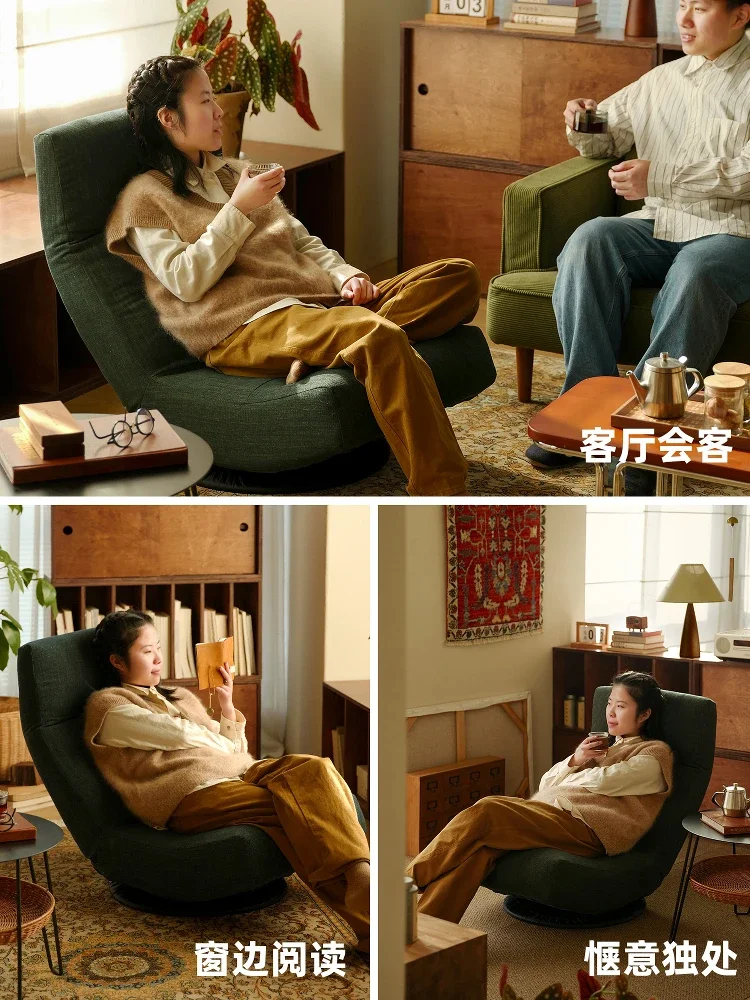 Lazy sofa tatami single folding removable and washable small apartment Japanese-style casual rotating small sofa chair