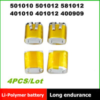 4PCS/Lot 501010 501012 401010 401012 400909 3.7V Lithium Polymer Battery For TWS Bluetooth Headset I7 I9S i10 I12 MP3 MP4 GPS