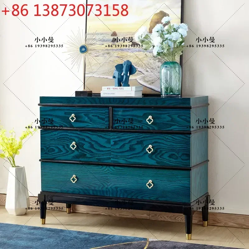 Italian light luxury piano lacquered solid wood villa entryway cabinet