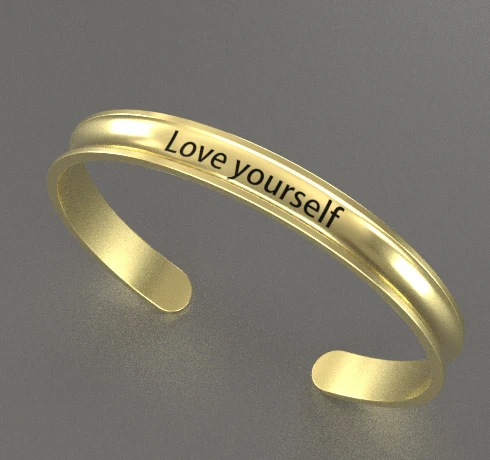 Nombre personalizado Diseño de pulsera de puño personalizado Plata 925