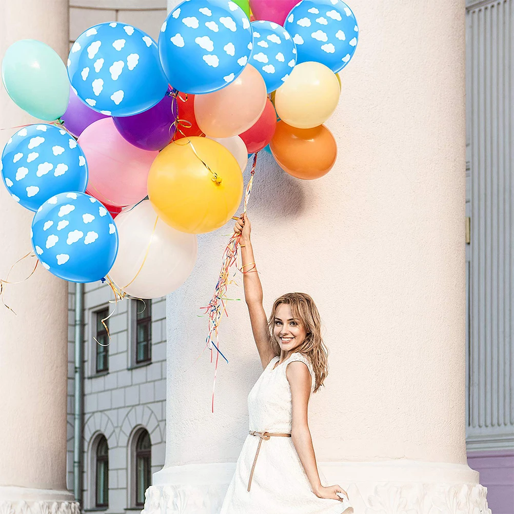 

50pcs Party Latex Balloons Printed Sky Decorative Balloons For Wedding Birthday Decoration Balloon Set Party