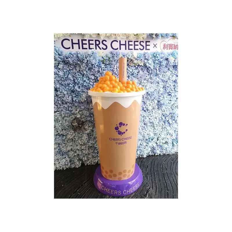 التخصيص الإبداعي سعر المصنع الألياف الزجاجية كوب الشاي بالحليب تمثال النحت متجر الحلوى الديكور في الهواء الطلق #2