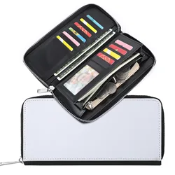 Long Wallets Sublimation Blanks Large Capacity Zipper Handbag Card Holder Coin Purse For Logo Image Print
