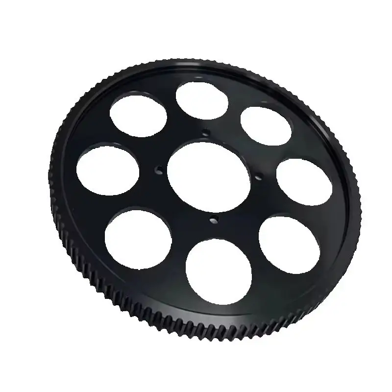 Custom CNC Precision Machined Black Anodized Aluminum Timing Pulley