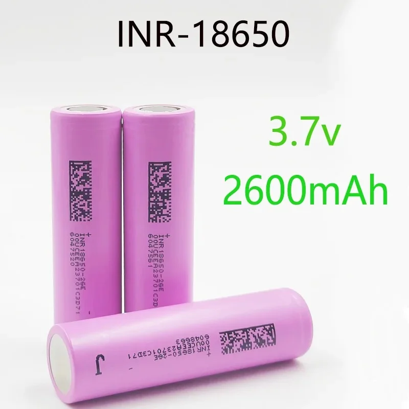 PURFIELD 18650 Battery INR18650-26E 2600mAh 3.7V Li-Ion High Current Rechargeable Power For Screwdriver Tool Flashlight Camera