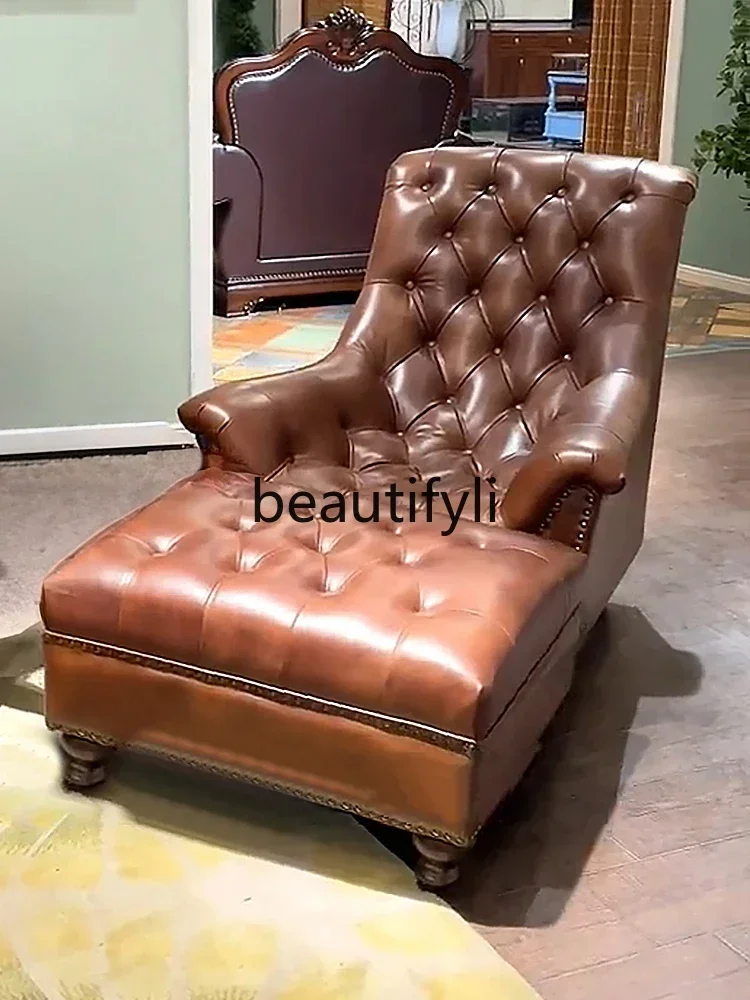 

American rosewood leather sofa leisure chair modern simple and beautiful extended four-person sofa tiger chair