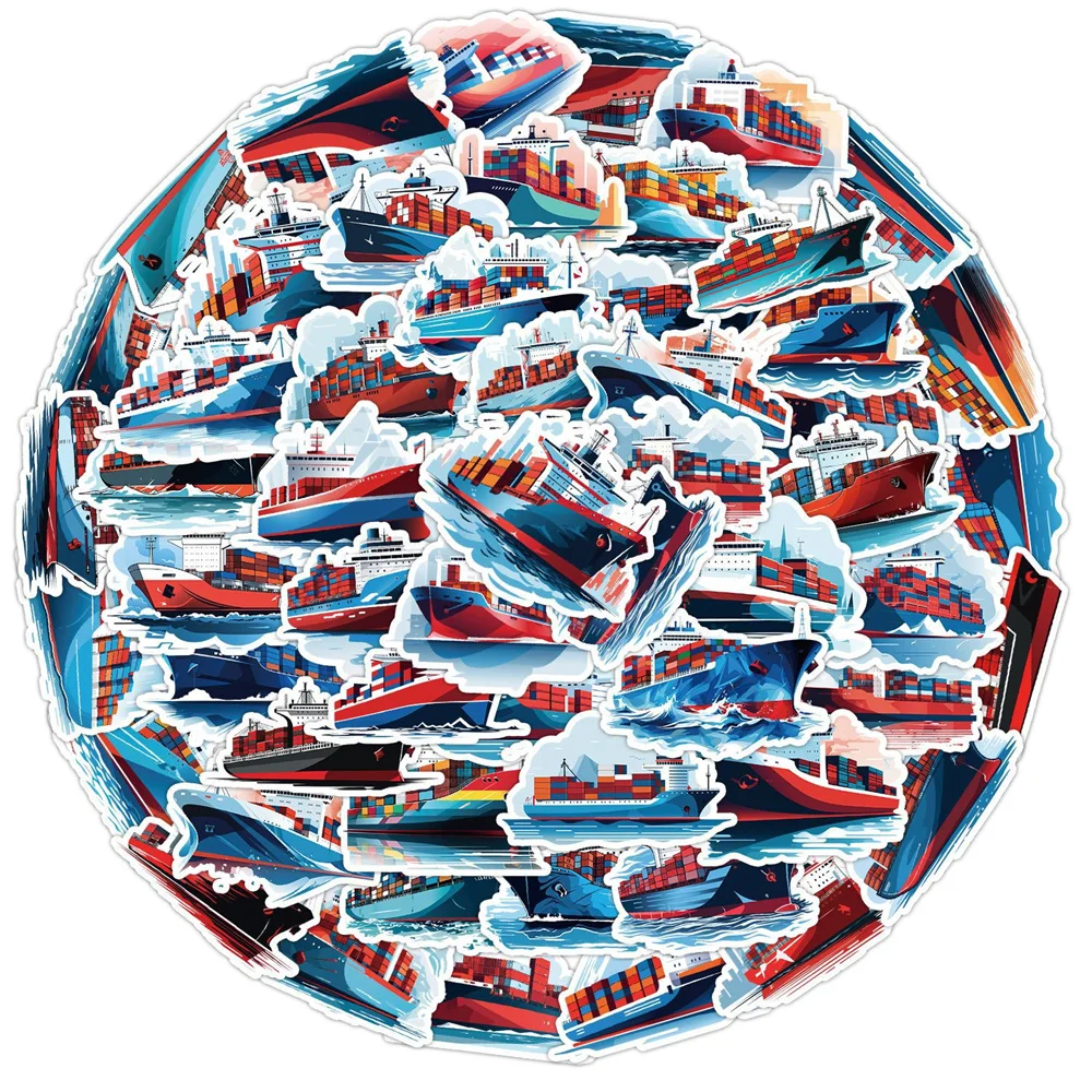 10/30/50PCS Cartoon Cargo Ship Sticker Graffiti Mobile Phone Luggage Helmet Car Guitar DIY Wall Sticker Toy Decoration Wholesale