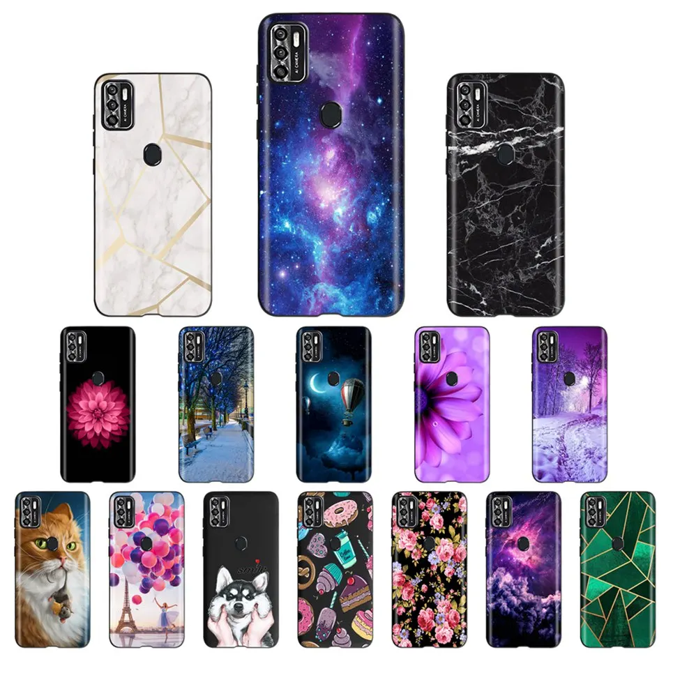 Funda de silicona para ZTE Blade A7s 2020, carcasa trasera para ZTE Blade A7020, fundas para ZTE A7s, parachoques negro suave, mármol, moda coque