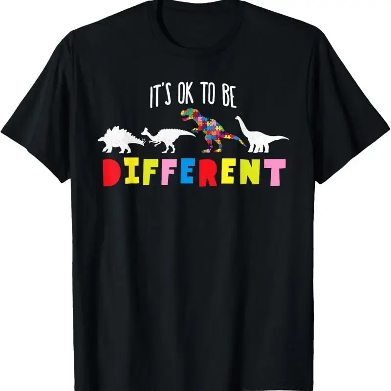 Its Ok To Be Different Autism Awareness Dinosaur Boys Kids T Shirt