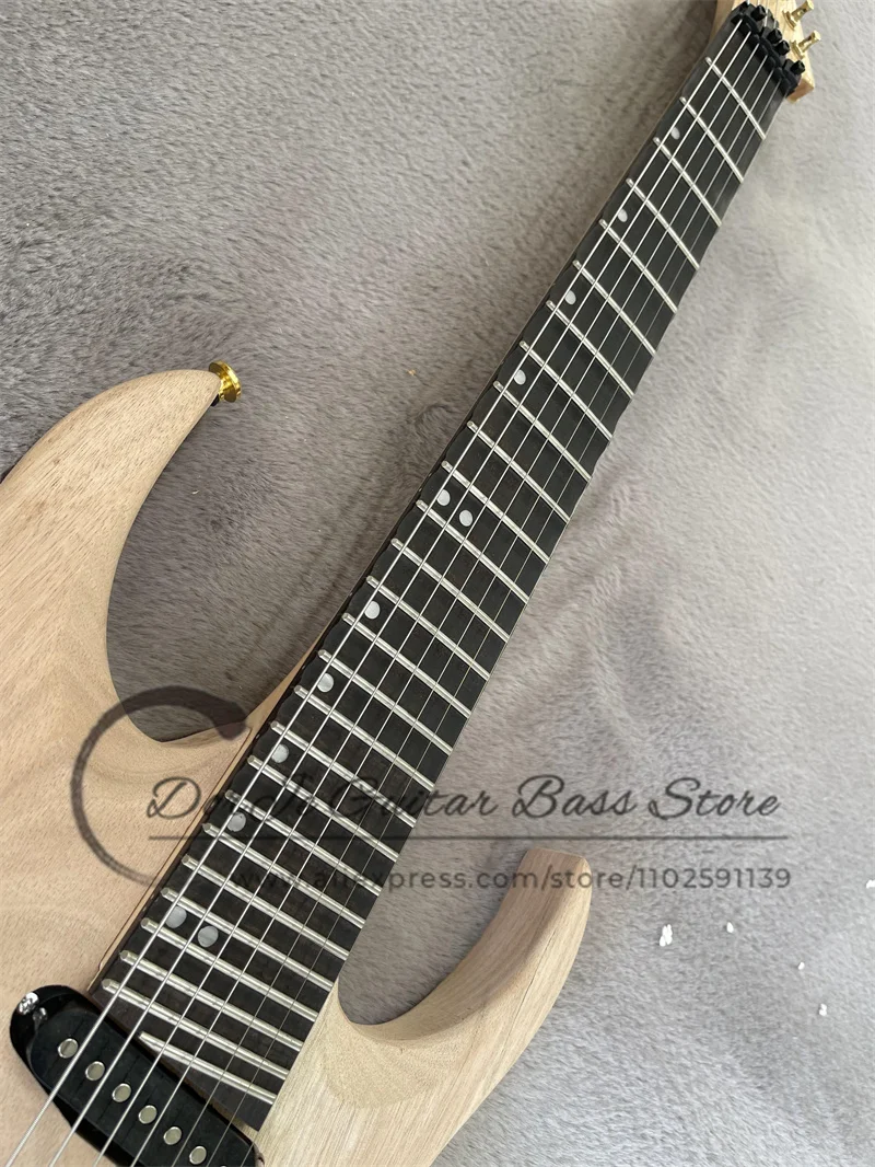 7 strings electric guitar ash wood body unpainted rosewood Frets 27 Frets tremolo bridge SH pickup supports customization