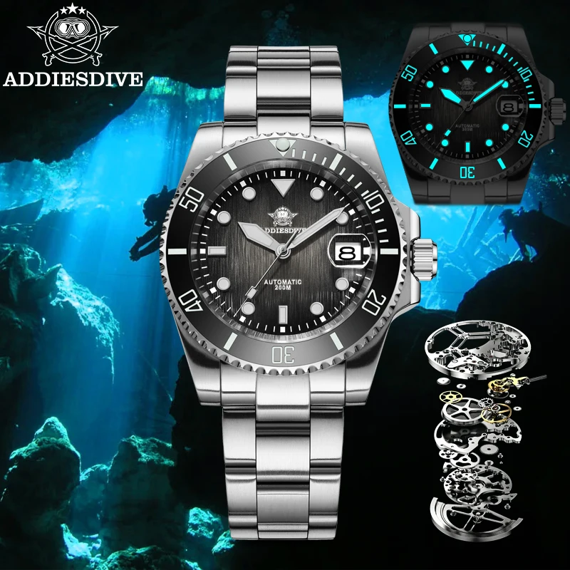 ADDIESDIVE AD2536 Dive Watches Japan 8215 Stainless Steel 200M