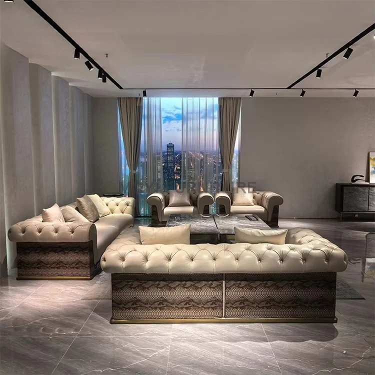 &High Quality Italian Design Sofas for Home Luxury Furniture Sofa Set Villa Living Room Modern Sofa Set