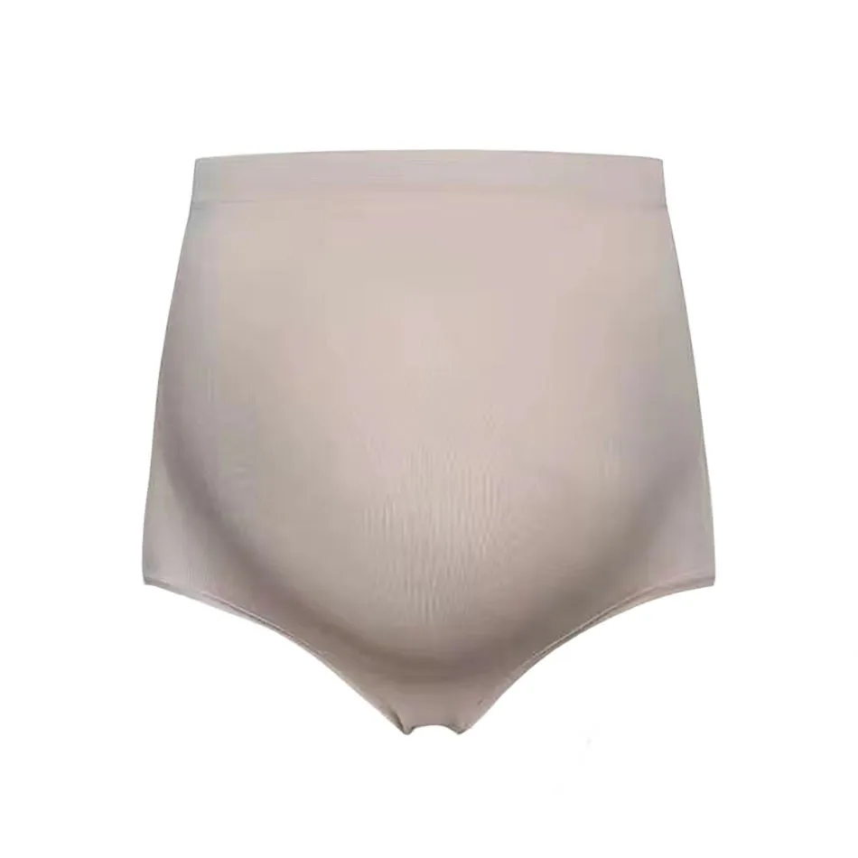 Culotte taille haute pour femmes enceintes, soutien du ventre, sans couture, sous-vêtement en coton solide, confortable