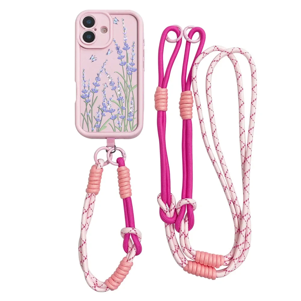 

Чехол для телефона Cxd5Crossbody с ремешком и ожерельем для Xiaomi Poco X7 X6 F7 F6 M7 M6 F5 X5 X3 M3 Pro C55 C65 C75 C71 Лавандовый чехол
